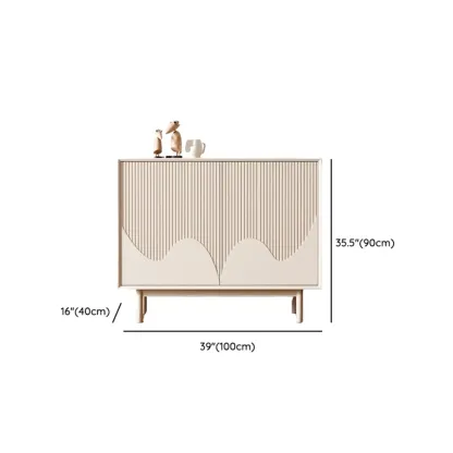 Modern Wooden Buffet Table with Kitchen Appliance Storage Image - 16