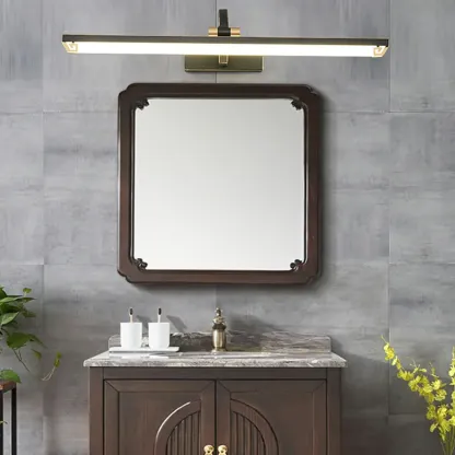 Designer Black Acrylic LED Vanity Light with Arced Arm for Bathroom Image - 6