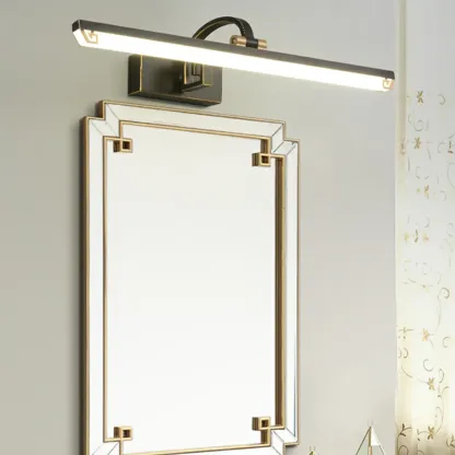 Designer Black Acrylic LED Vanity Light with Arced Arm for Bathroom Image - 7