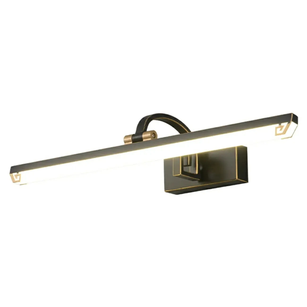 Designer Black Acrylic LED Vanity Light with Arced Arm for Bathroom Image - 8