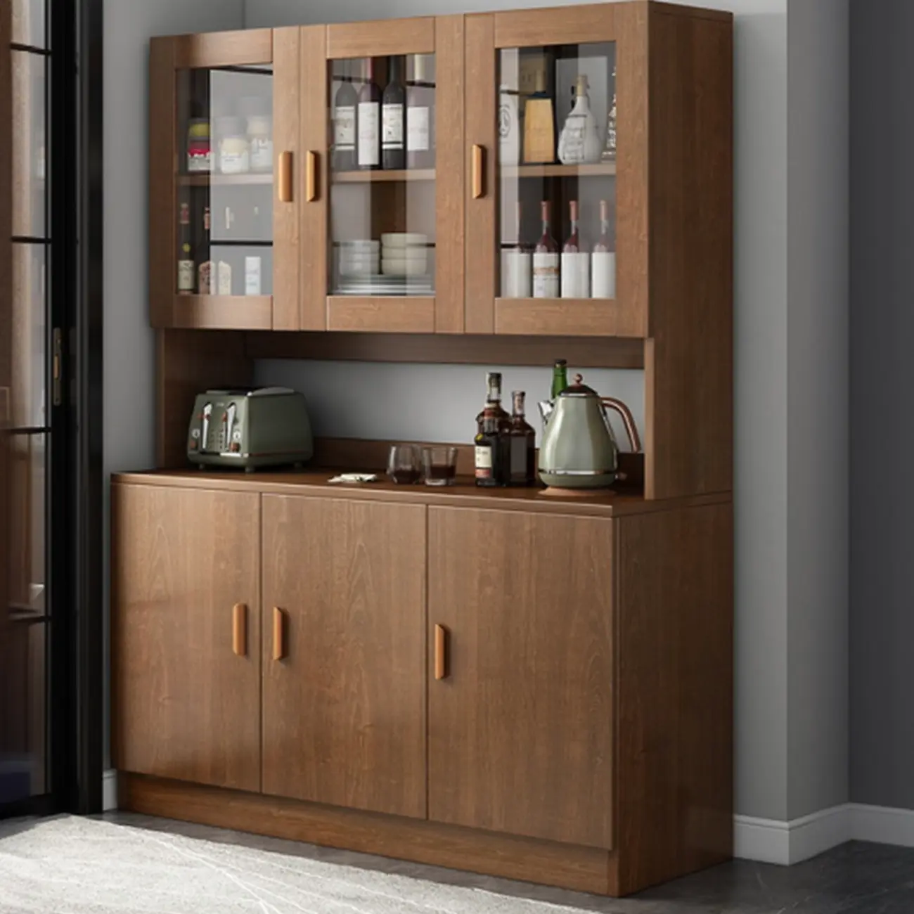 Modern Wooden Sideboard with Cabinets & Shelves Image - 1 | homeyfad