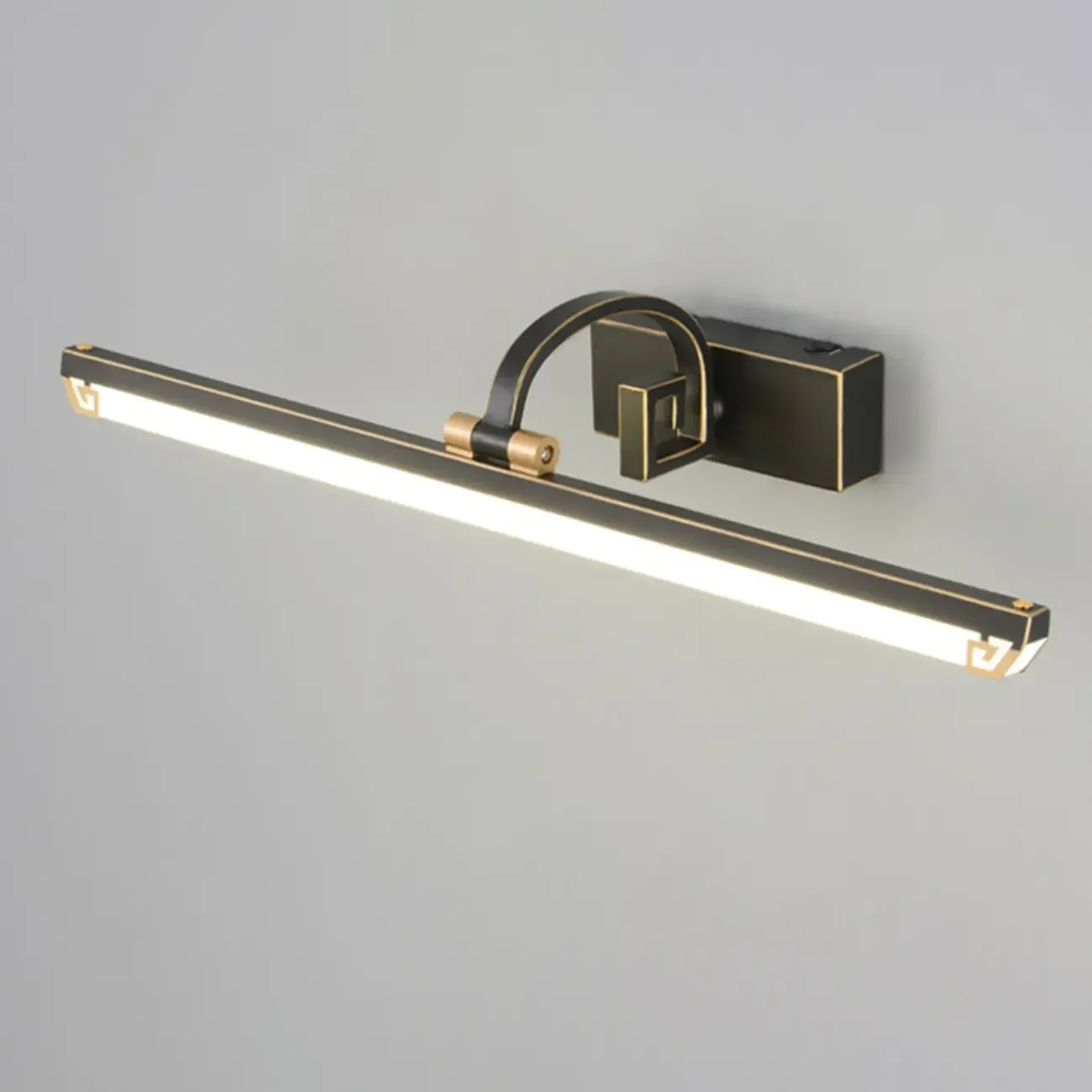 Designer Black Acrylic LED Vanity Light with Arced Arm for Bathroom Image - 11