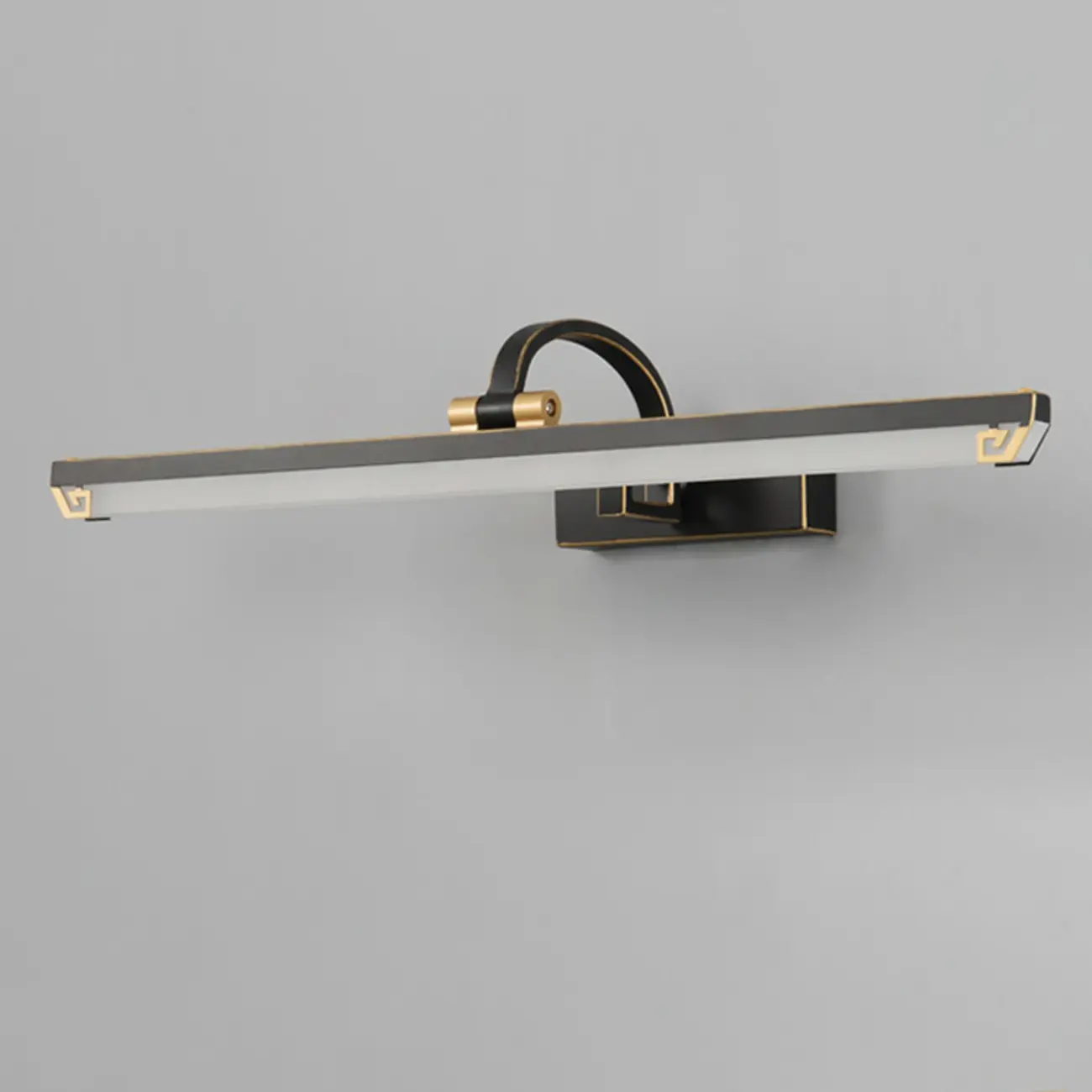 Designer Black Acrylic LED Vanity Light with Arced Arm for Bathroom Image - 13 | homeyfad