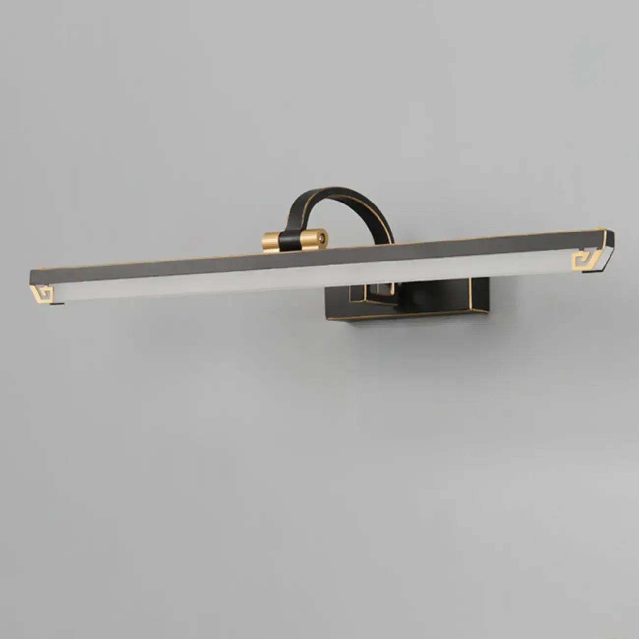 Designer Black Acrylic LED Vanity Light with Arced Arm for Bathroom Image - 13