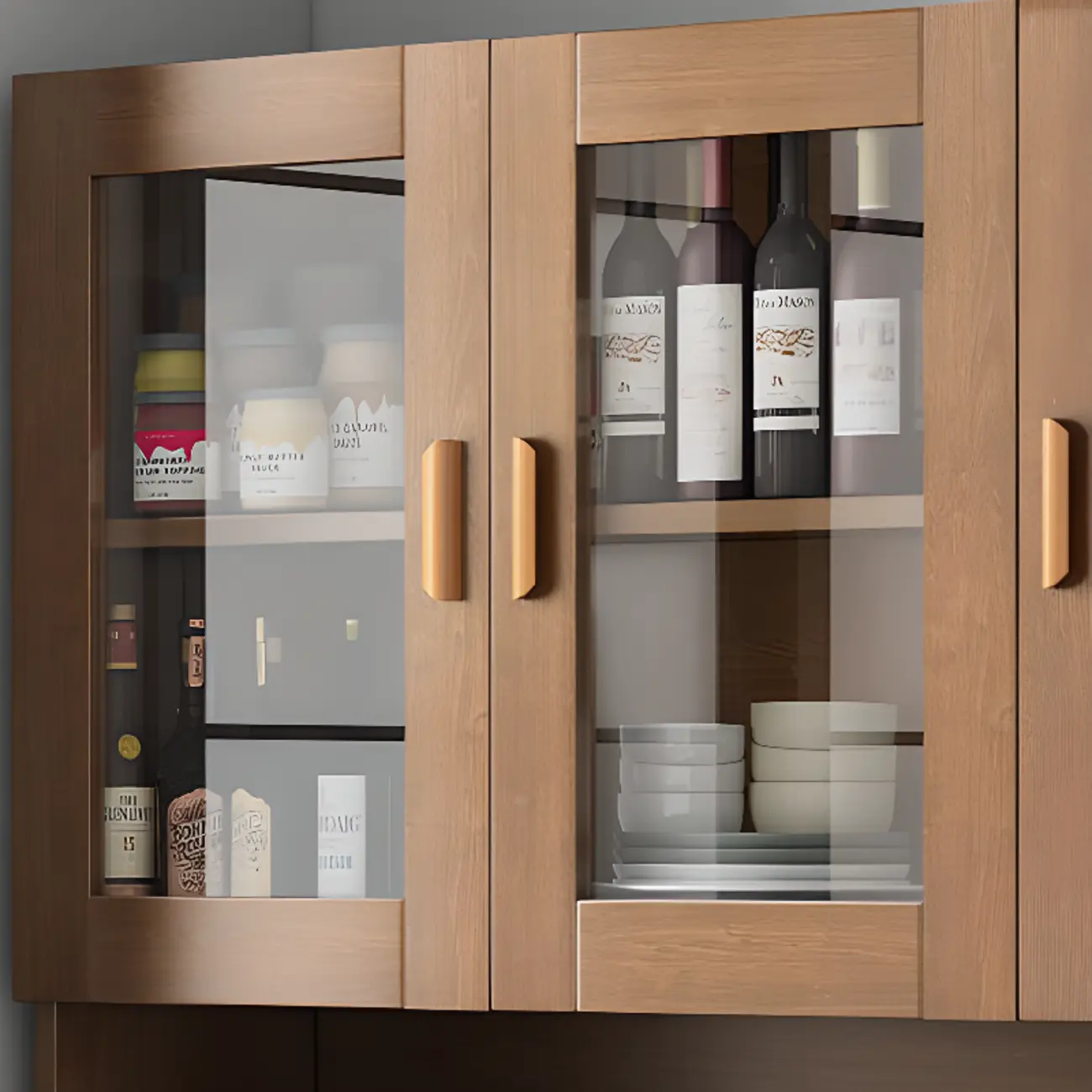 Modern Wooden Sideboard with Cabinets & Shelves Image - 11 | homeyfad