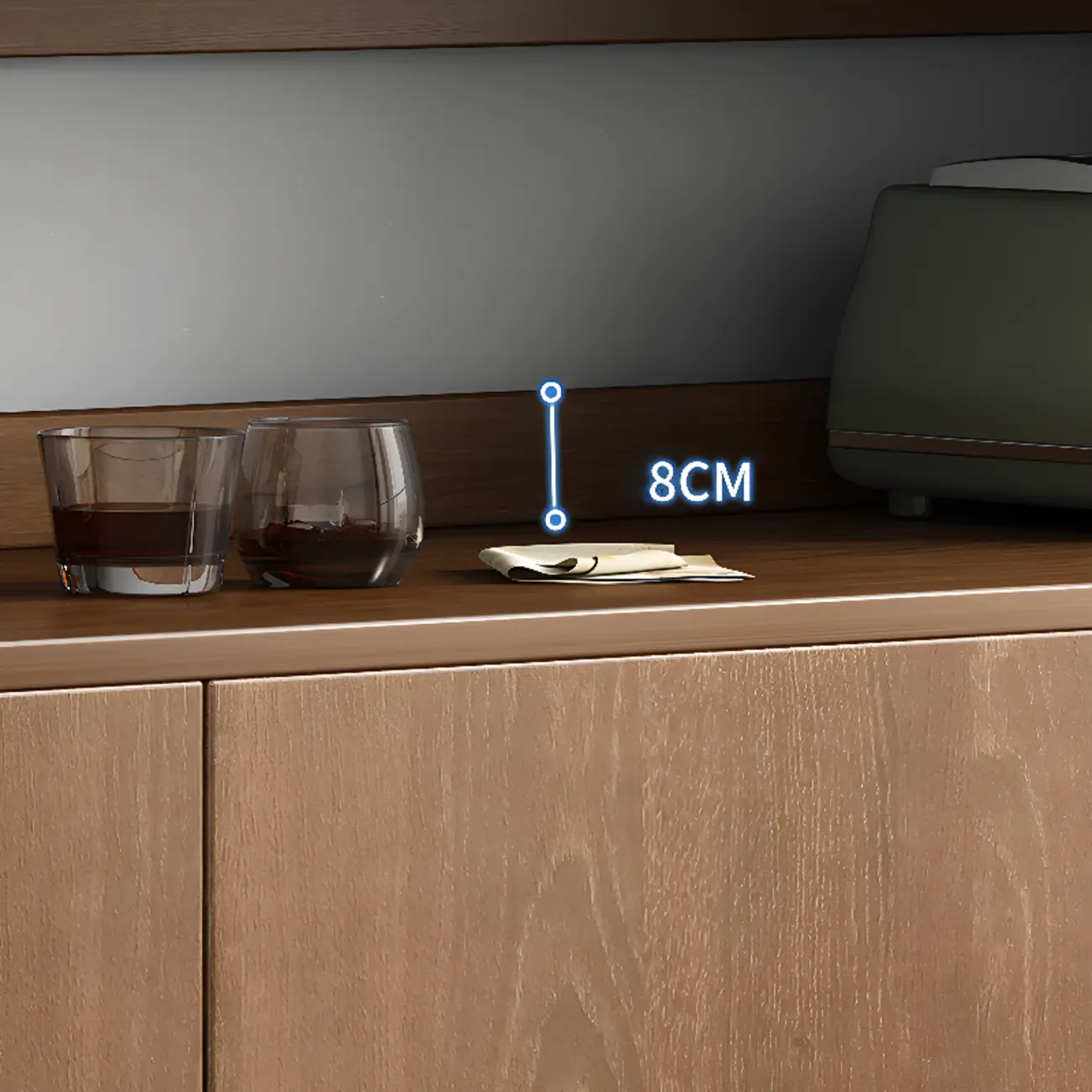 Modern Wooden Sideboard with Cabinets & Shelves Image - 12 | homeyfad