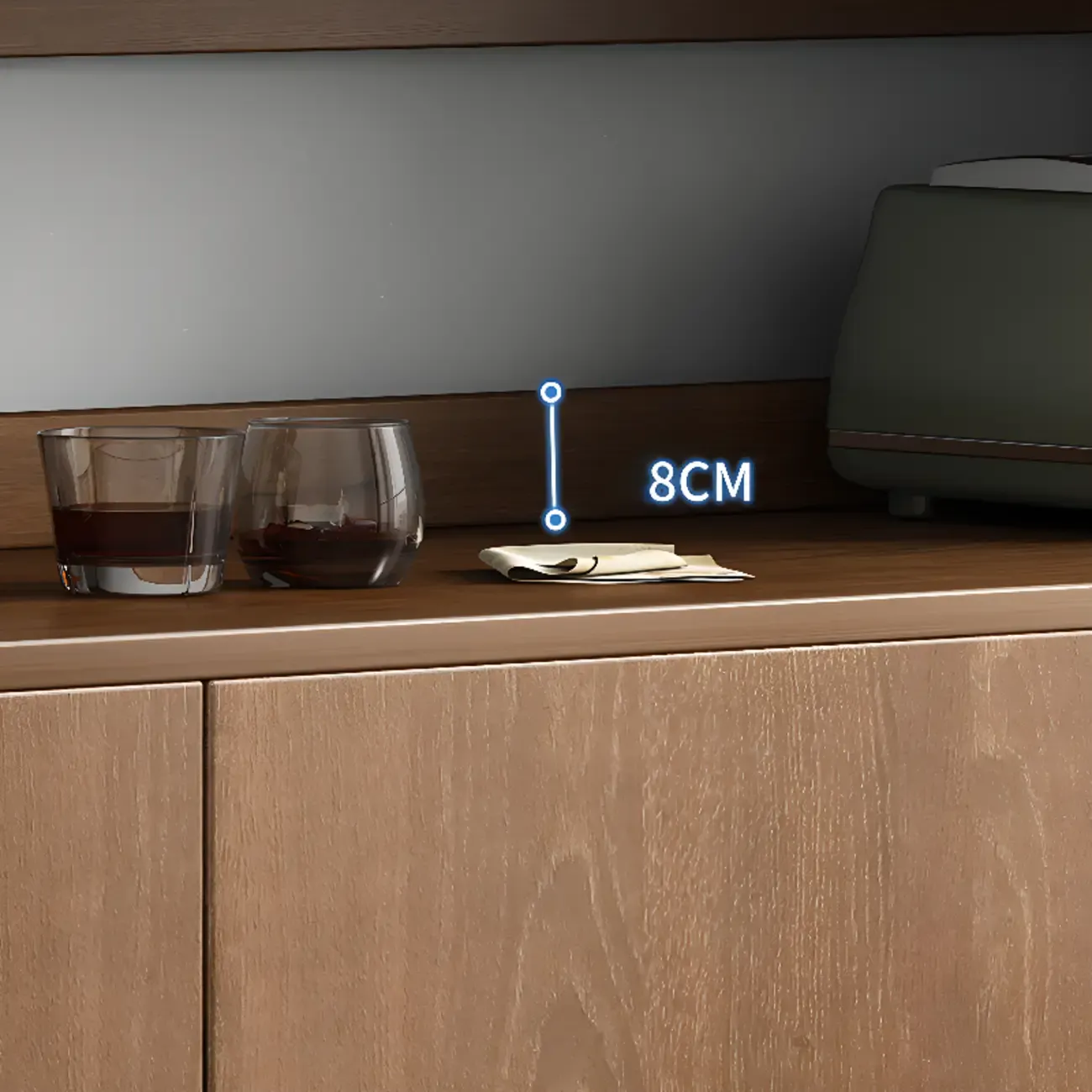 Modern Wooden Sideboard with Cabinets & Shelves Image - 12