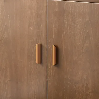 Modern Wooden Sideboard with Cabinets & Shelves Image - 13