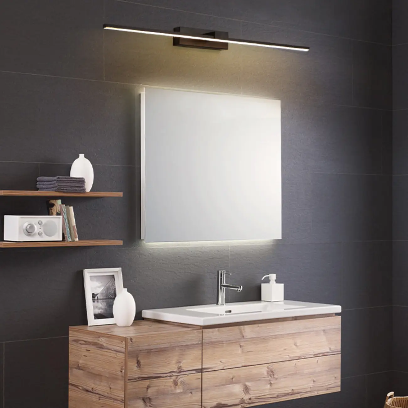 Modern Gold Linear LED Vanity Lights with and Acrylic Shade for Make up Image - 6 | homeyfad