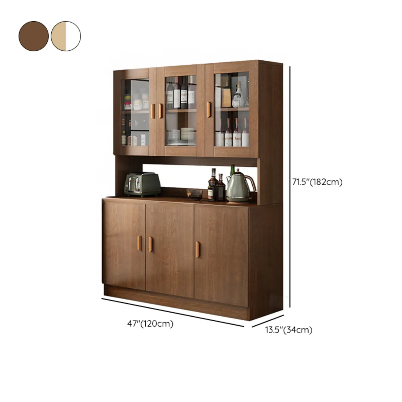 Modern Wooden Sideboard with Cabinets & Shelves Image - 19 | homeyfad