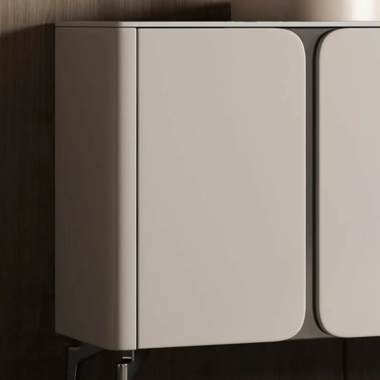 Glam White-Black Wooden Sideboard with Storage Image - 7