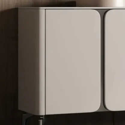 Glam White-Black Wooden Sideboard with Storage Image - 7