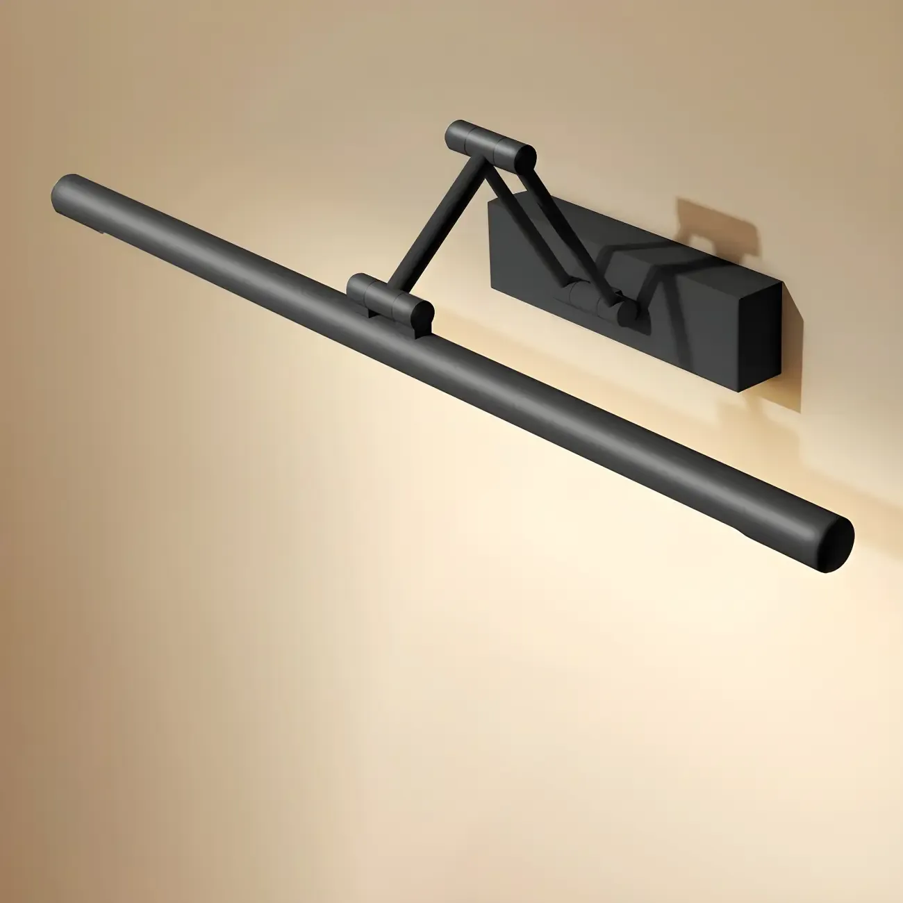 Minimalist LED Black Tubular Vanity Light with Swing Arm for Bathroom Image - 4