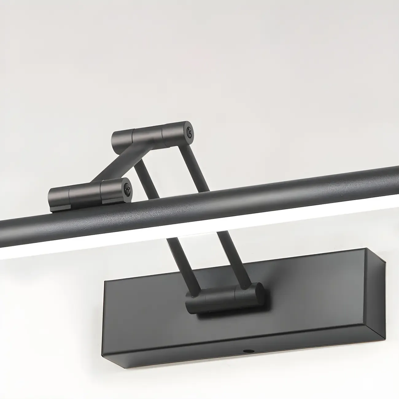 Minimalist LED Black Tubular Vanity Light with Swing Arm for Bathroom Image - 6