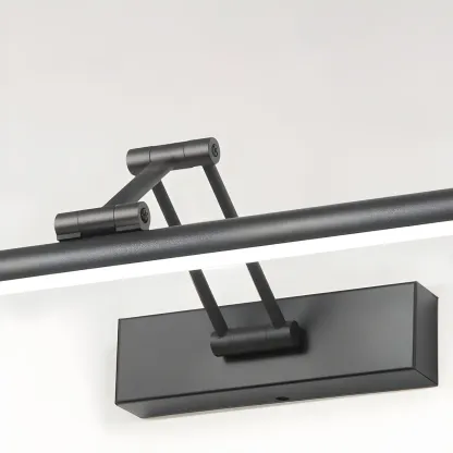 Minimalist LED Black Tubular Vanity Light with Swing Arm for Bathroom Image - 6