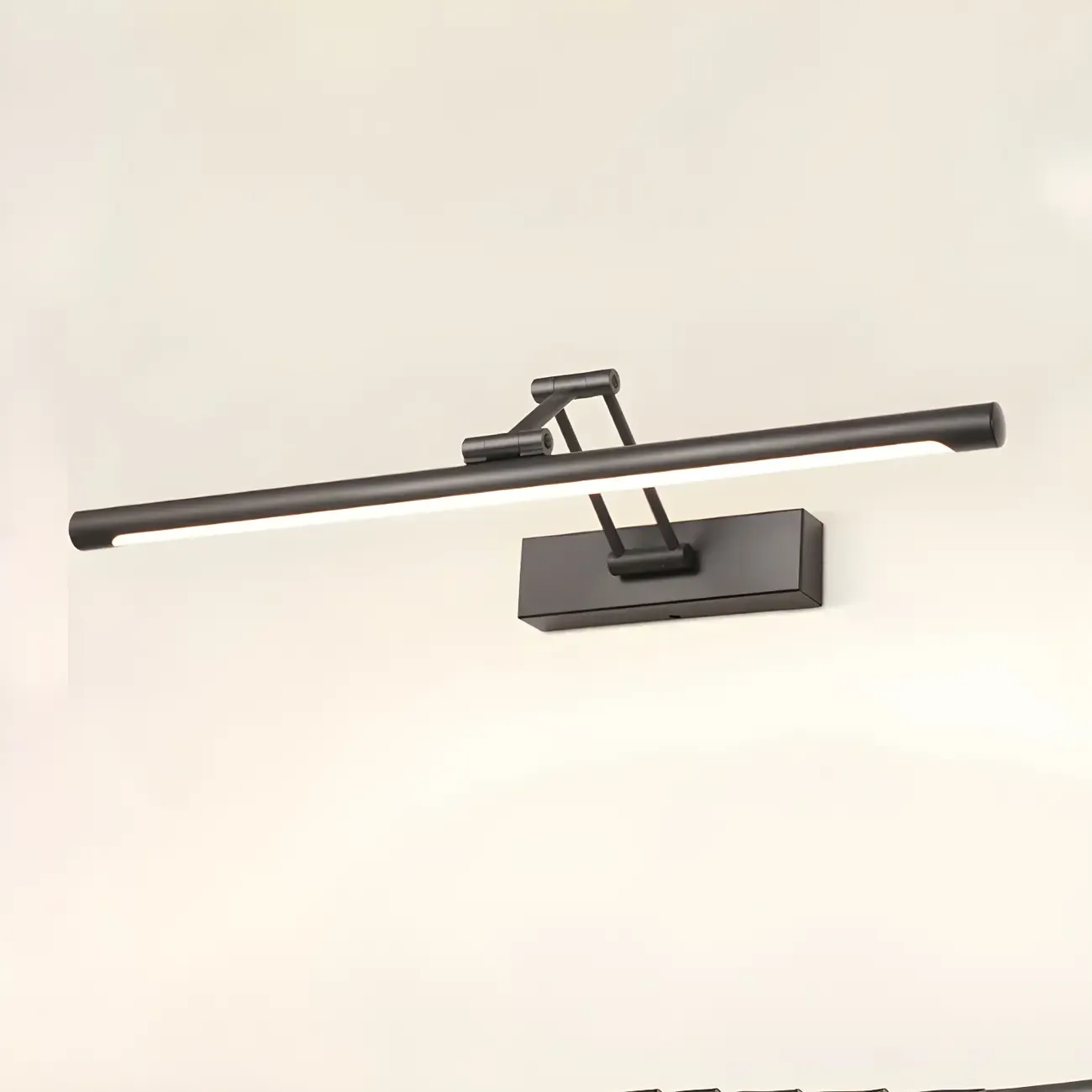 Minimalist LED Black Tubular Vanity Light with Swing Arm for Bathroom Image - 7