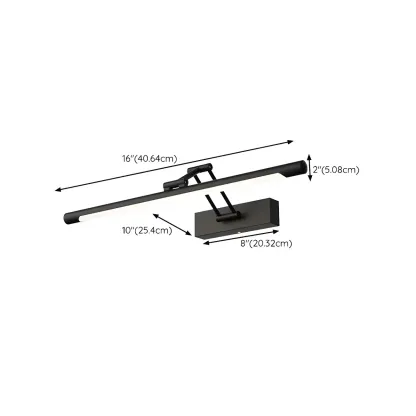 Minimalist LED Black Tubular Vanity Light with Swing Arm for Bathroom #size