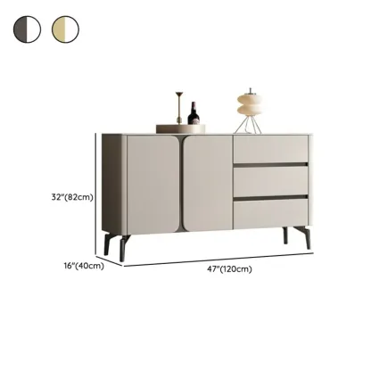 Glam White-Black Wooden Sideboard with Storage #size