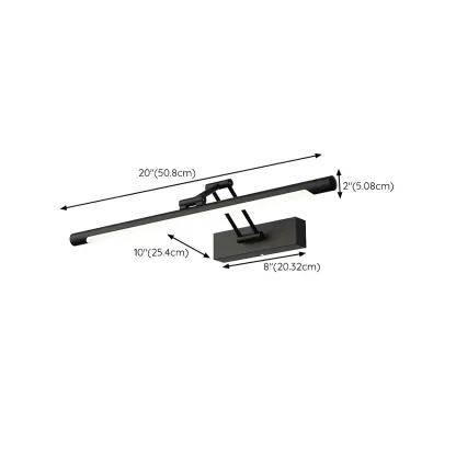 Minimalist LED Black Tubular Vanity Light with Swing Arm for Bathroom Image - 9