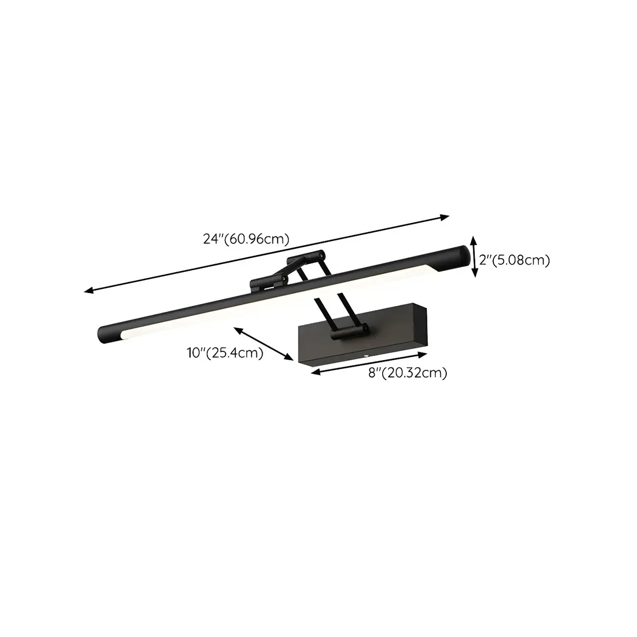 Minimalist LED Black Tubular Vanity Light with Swing Arm for Bathroom Image - 10