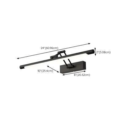 Minimalist LED Black Tubular Vanity Light with Swing Arm for Bathroom Image - 10