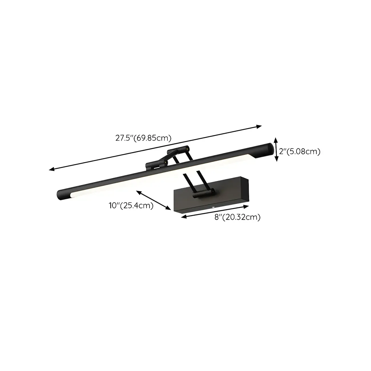 Minimalist LED Black Tubular Vanity Light with Swing Arm for Bathroom Image - 11