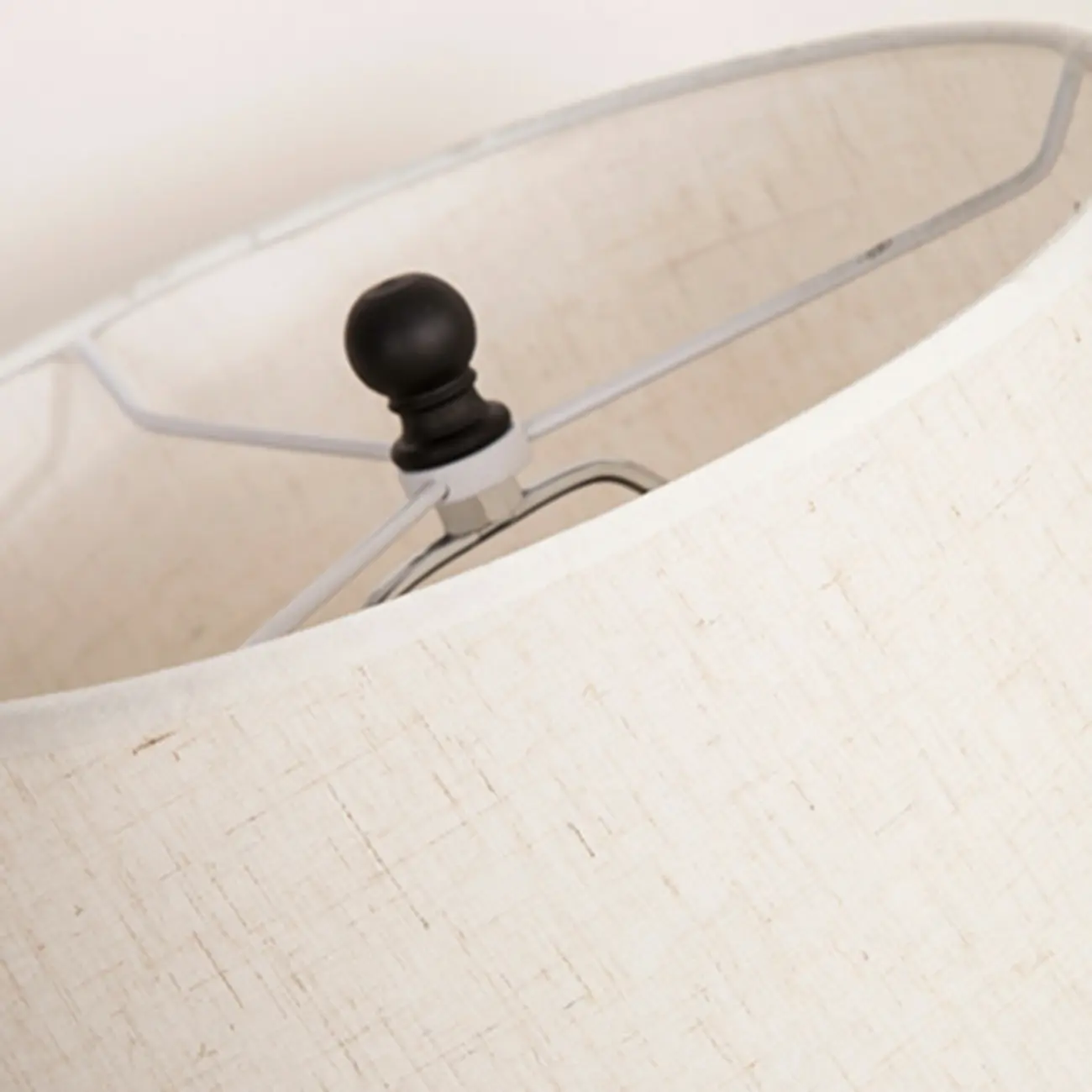 Elegant Black Metal Geometric Table Lamp With White Fabric Shade Image - 6 | homeyfad