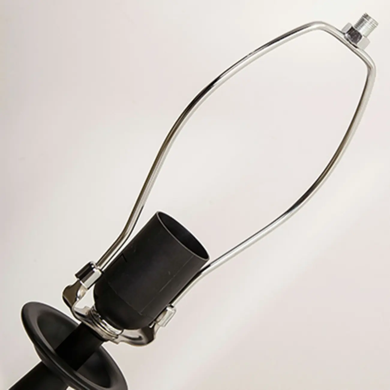 Elegant Black Metal Geometric Table Lamp With White Fabric Shade Image - 8 | homeyfad