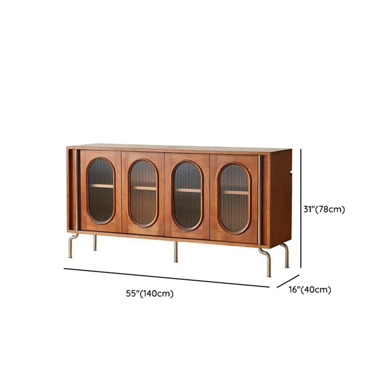 Modern Brown Wooden Sideboard with Adjustable Shelving Image - 12 | homeyfad