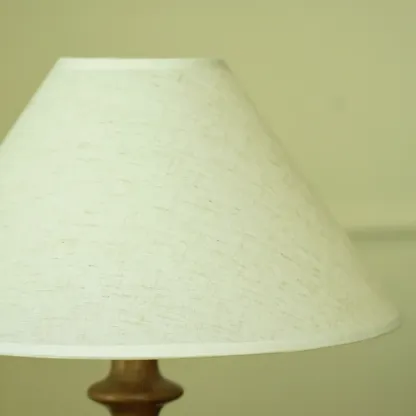 Modern Wooden Bedside Lamp with Fabric Shade for Home Image - 8