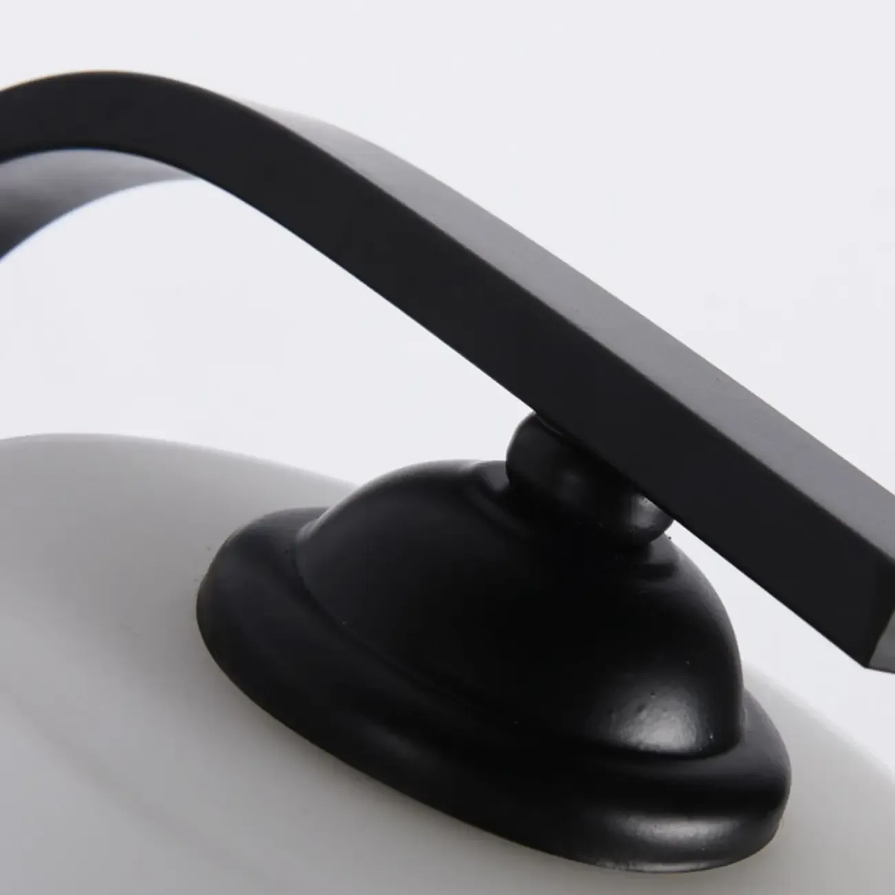 Vintage White Glass Cylindrical Wall Lamp with Arced Arm for Indoor Use Image - 10