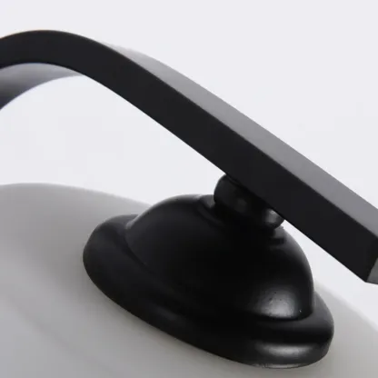 Vintage White Glass Cylindrical Wall Lamp with Arced Arm for Indoor Use Image - 10