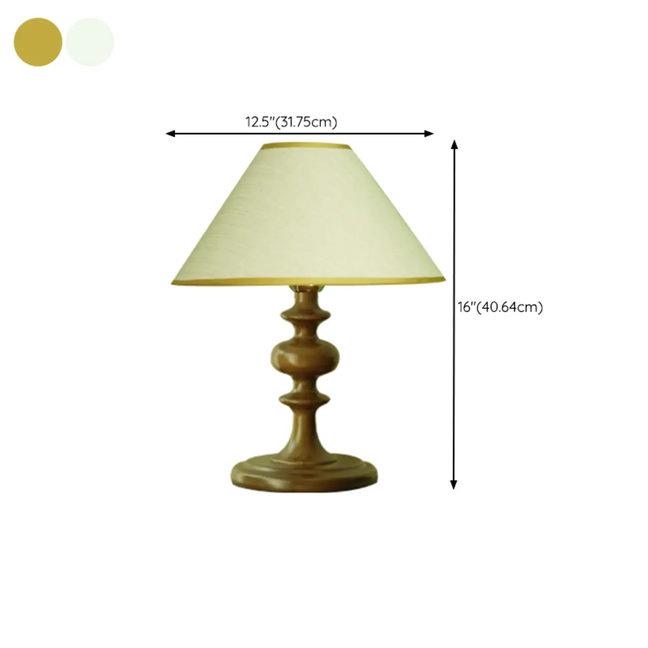 Modern Wooden Bedside Lamp with Fabric Shade for Home #size