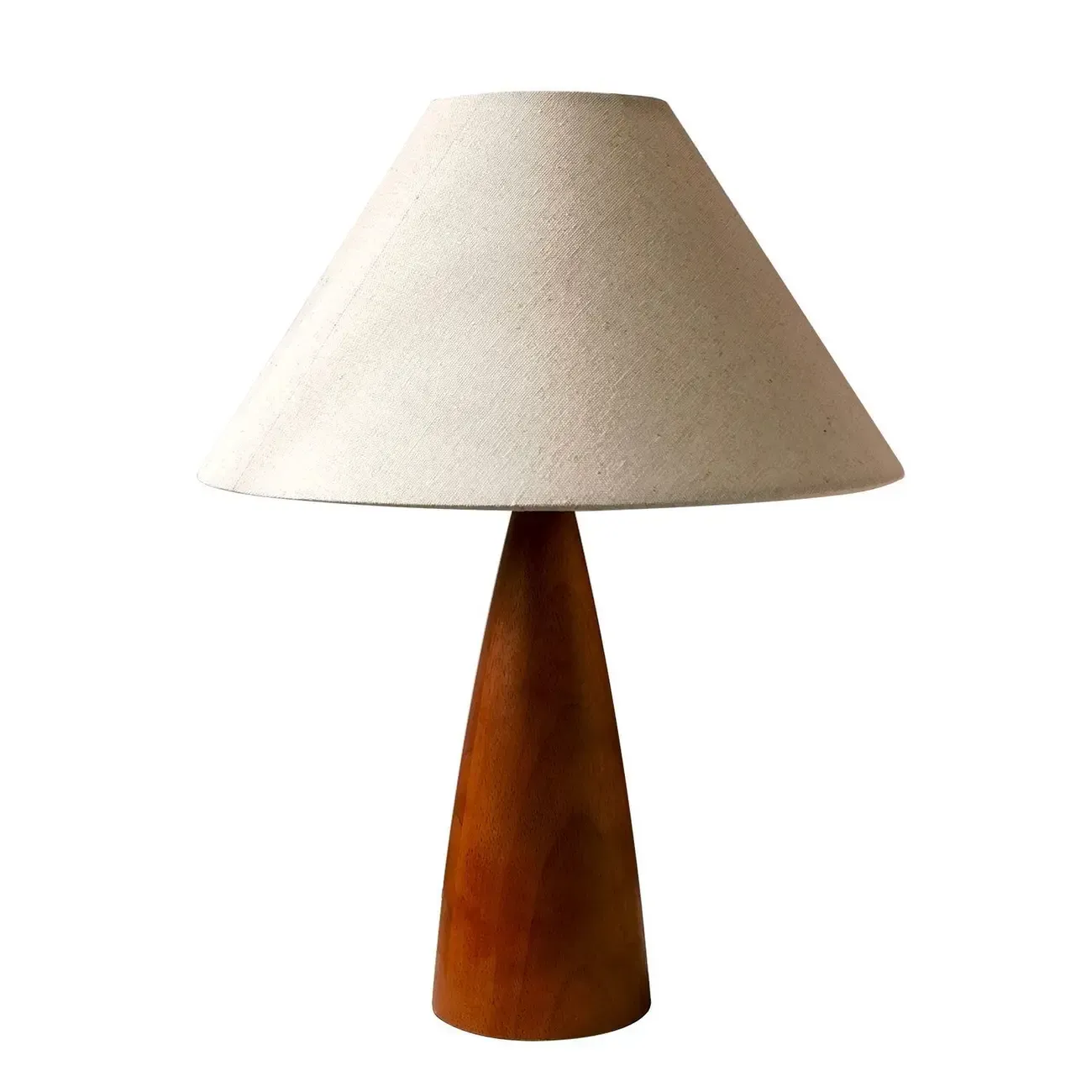 Trendy Walnut Wood Table Lamp Plug-In Electric for Bedroom Image - 3