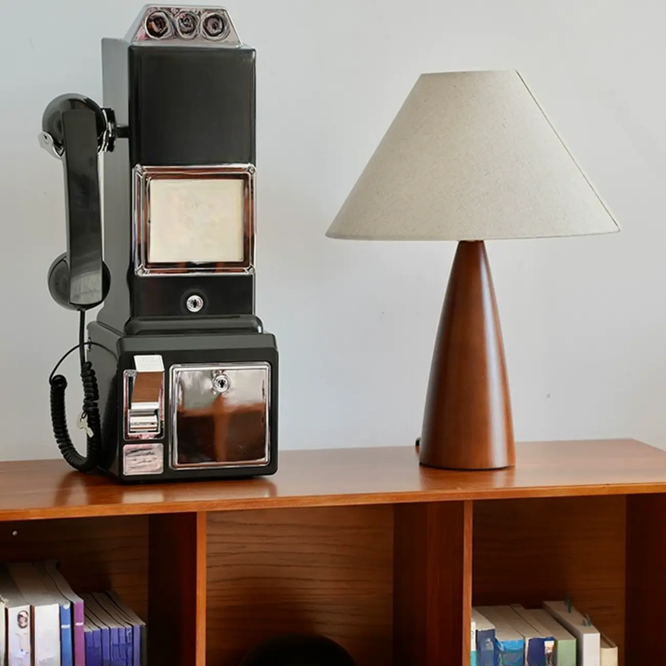 Trendy Walnut Wood Table Lamp Plug-In Electric for Bedroom Image - 10 | homeyfad