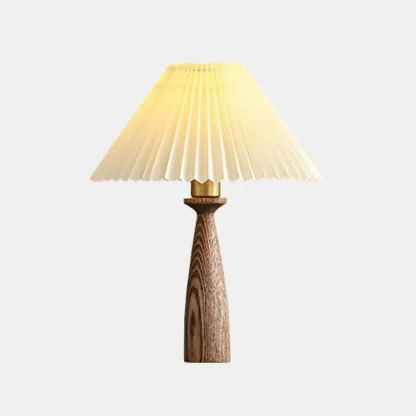 Modern Lumber Table Lamp with Beige Shade for Residential Use Image - 2