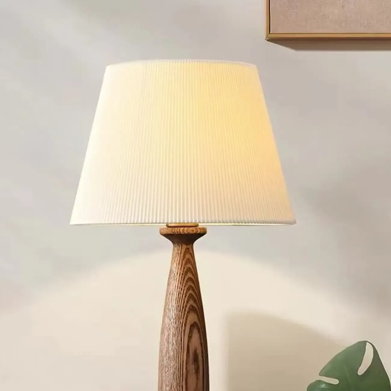 Modern Lumber Table Lamp with Beige Shade for Residential Use Image - 4