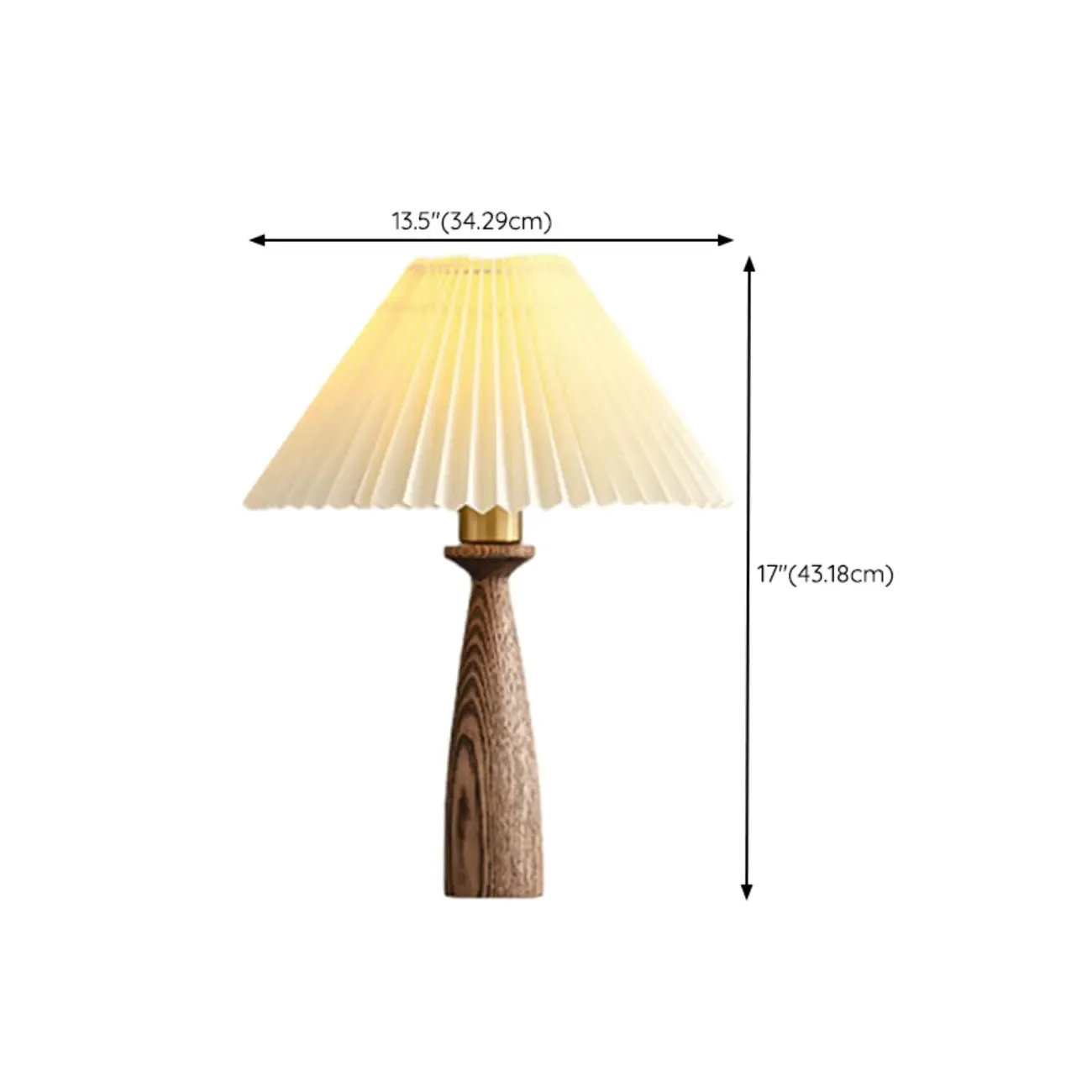 Modern Lumber Table Lamp with Beige Shade for Residential Use #size