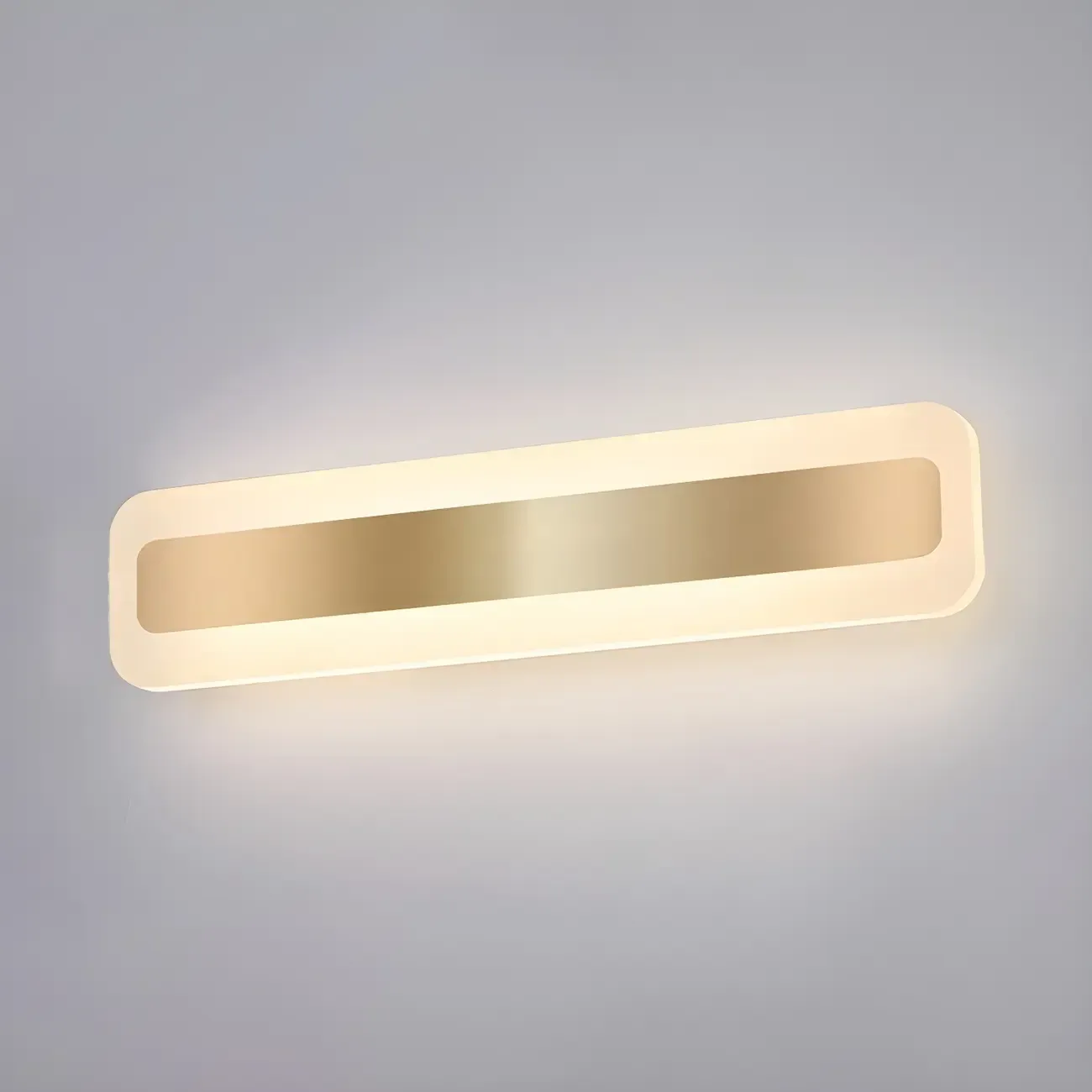 Nordic Gold Long Rectangle LED Wall Lamp for Modern Bathroom Image - 6