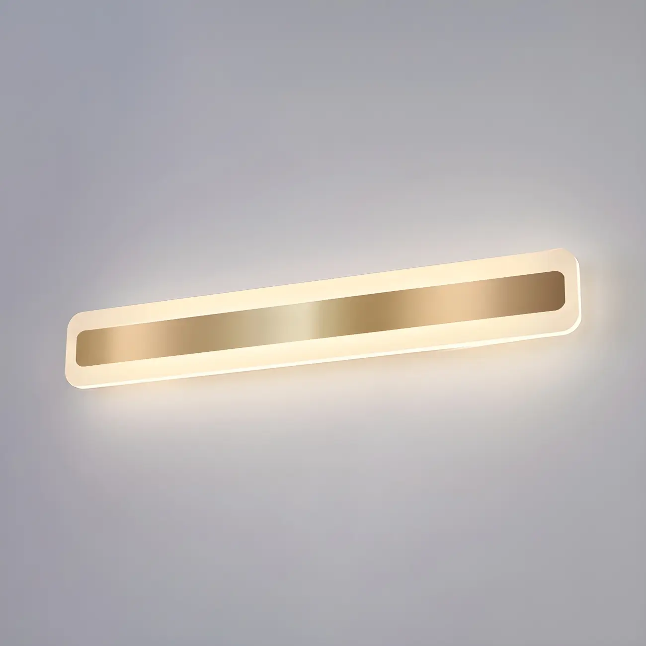 Nordic Gold Long Rectangle LED Wall Lamp for Modern Bathroom Image - 7 | homeyfad