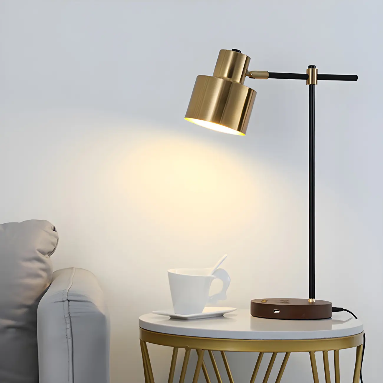 Modern Eye Caring Table Lamp Black Metallic Desk Light For Study Bedroom Sitting Room Image - 4 | homeyfad