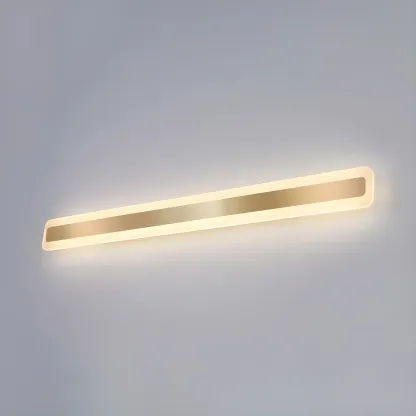 Nordic Gold Long Rectangle LED Wall Lamp for Modern Bathroom Image - 13