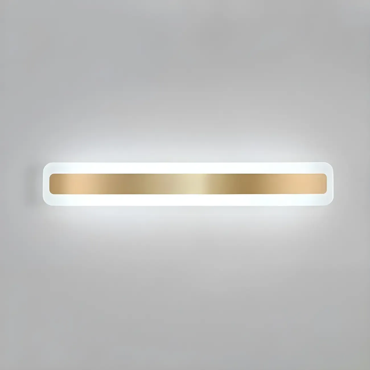 Nordic Gold Long Rectangle LED Wall Lamp for Modern Bathroom Image - 14