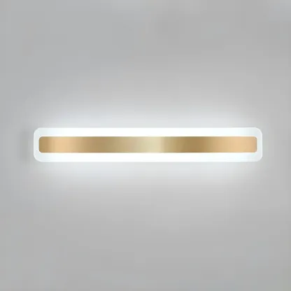 Nordic Gold Long Rectangle LED Wall Lamp for Modern Bathroom Image - 14