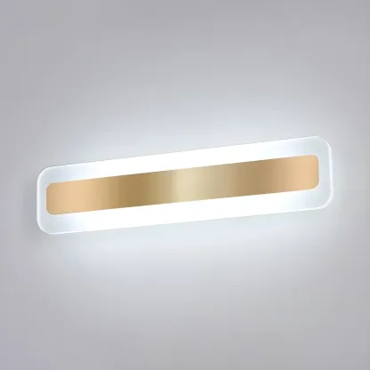 Nordic Gold Long Rectangle LED Wall Lamp for Modern Bathroom Image - 18