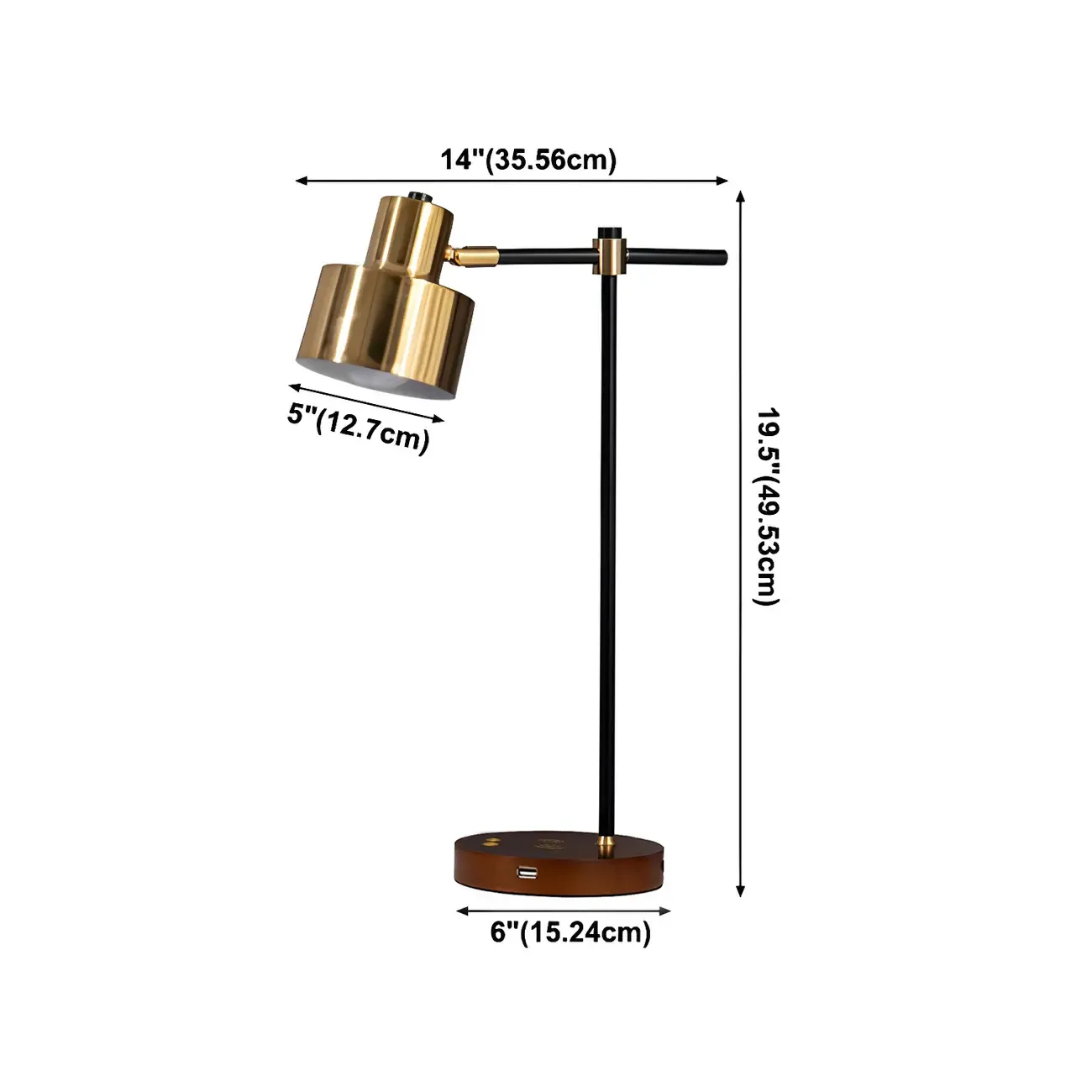 Modern Eye Caring Table Lamp Black Metallic Desk Light For Study Bedroom Sitting Room #size
