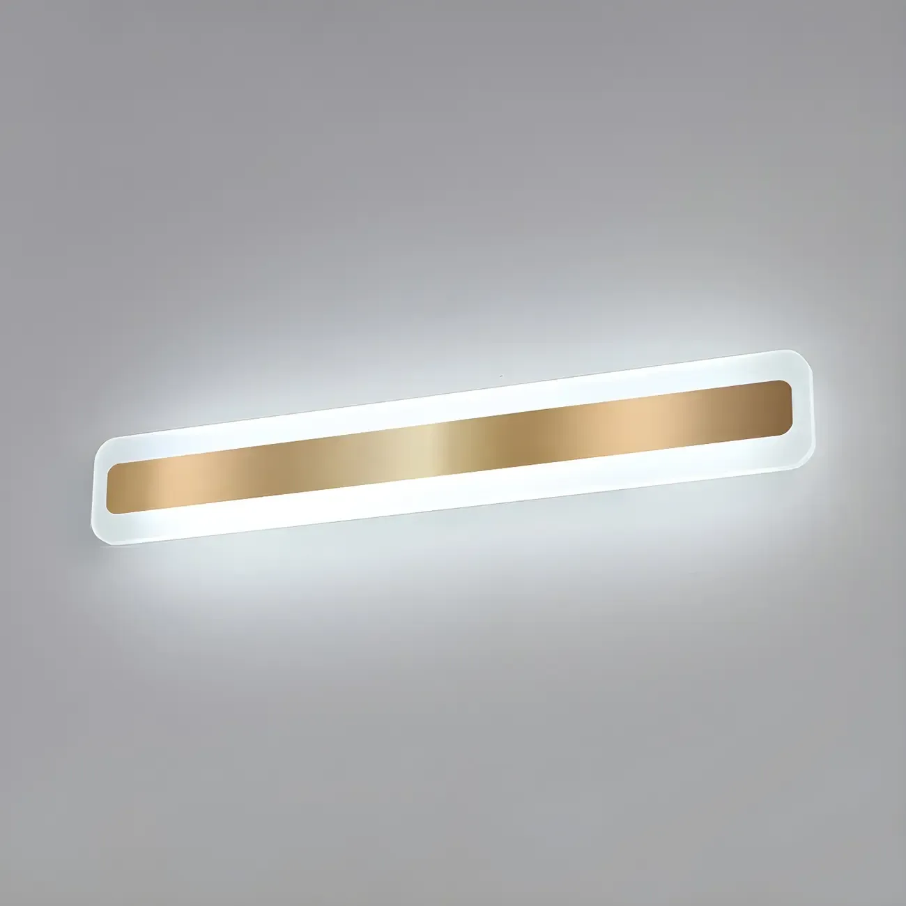 Nordic Gold Long Rectangle LED Wall Lamp for Modern Bathroom Image - 20