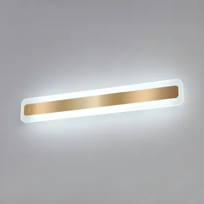 Nordic Gold Long Rectangle LED Wall Lamp for Modern Bathroom Image - 20
