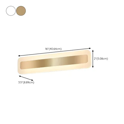 Nordic Gold Long Rectangle LED Wall Lamp for Modern Bathroom #size