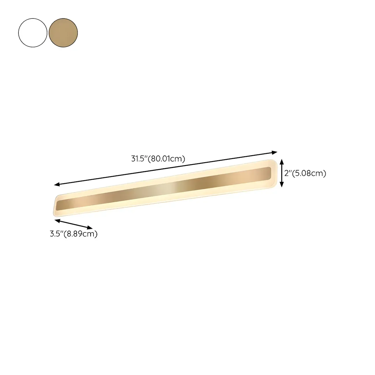 Nordic Gold Long Rectangle LED Wall Lamp for Modern Bathroom Image - 30